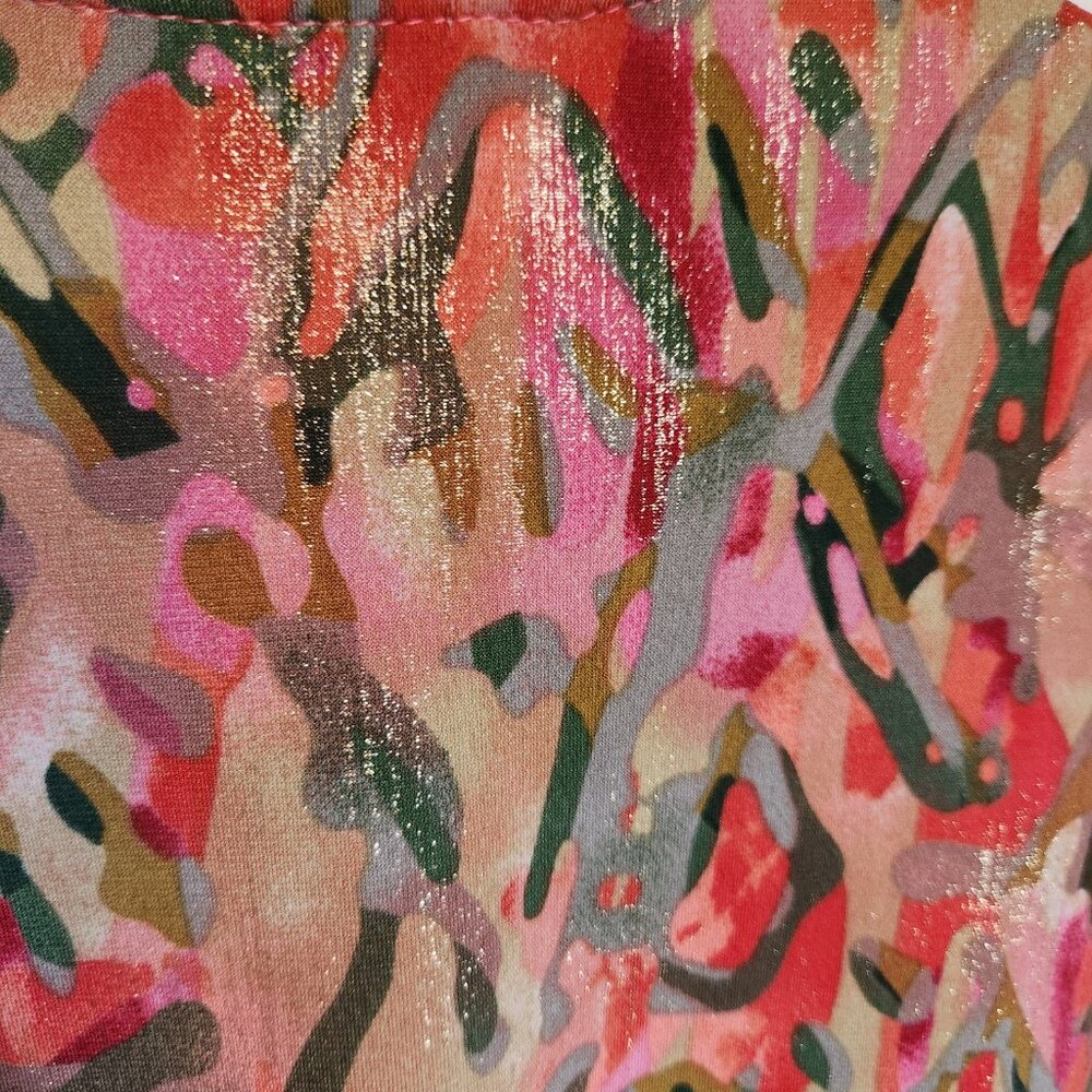 Tanjay Zippered Tunic With Abstract Design And Go… - image 7